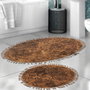 Mijölnir Juego de alfombrillas de baño de algodón marrón (2 piezas)